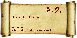Ulrich Olivér névjegykártya