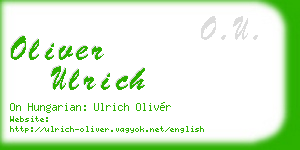 oliver ulrich business card